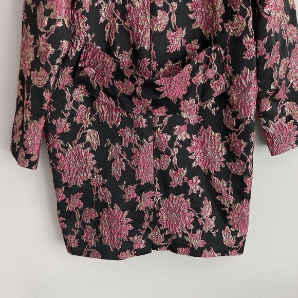 FOR LOVE & LEMONS Luella Jacket Womens Medium Floral Metallic Jacquard Layering - Picture 10 of 12